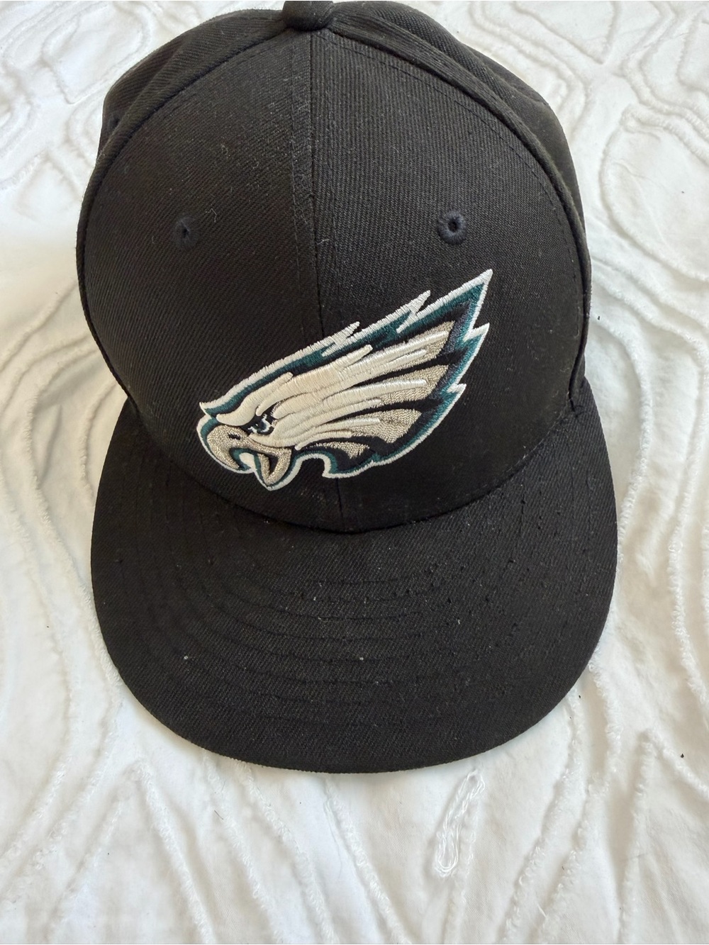 New Era Black Philadelphia Eagles Snapback Cap with White and Teal Team Emblem